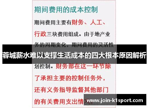 蓉城薪水难以支撑生活成本的四大根本原因解析